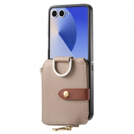 Kryt Samsung Galaxy Z Flip 7 Peněženka Na Mince A Držák Na Prsteny