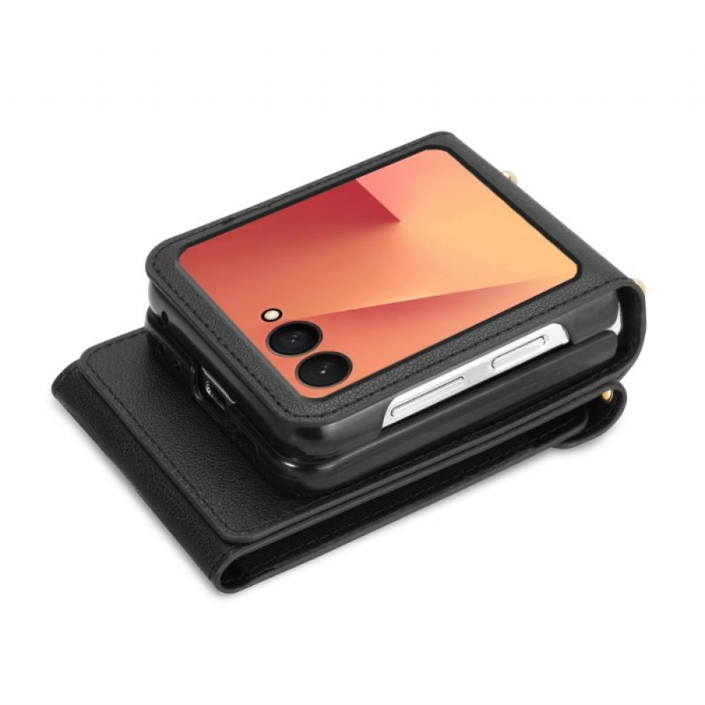 Kryt Samsung Galaxy Z Flip 7 Peněženka Na Zip A Ramenní Popruh