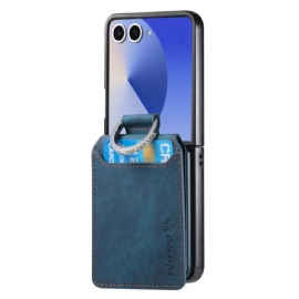 Kryt Samsung Galaxy Z Flip 7 Pouzdro Na Karty A Držák S Vintage Efektem