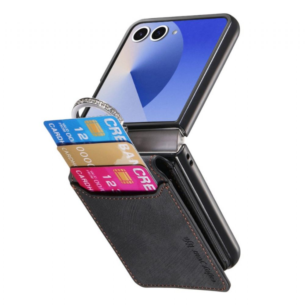 Kryt Samsung Galaxy Z Flip 7 Pouzdro Na Karty A Držák S Vintage Efektem