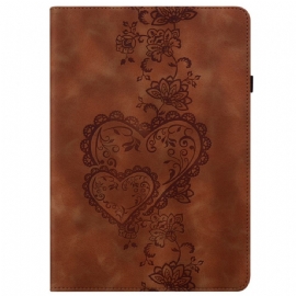 Pouzdro Na Samsung Galaxy Tab S10 Plus Srdíčka S Efektem Semiše