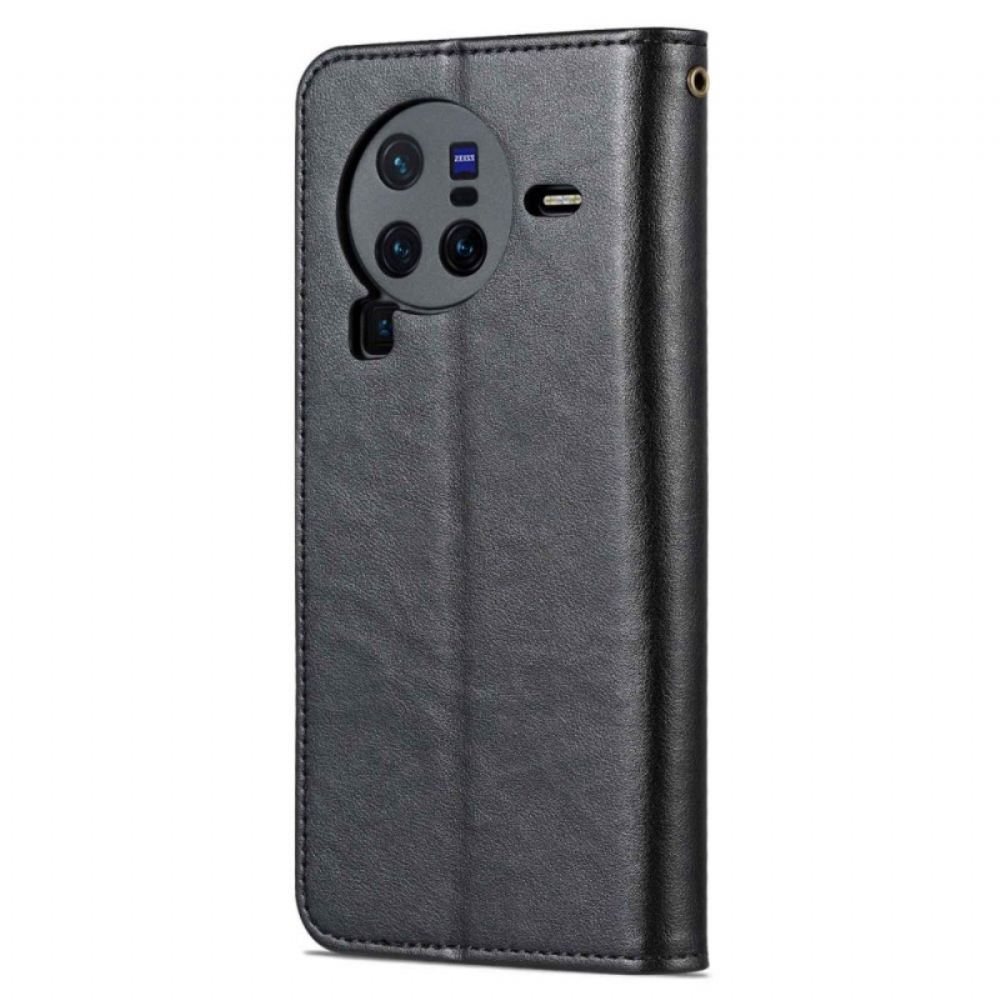 Flipové Pouzdro Na Vivo X80 Pro Umělá Kůže Azns