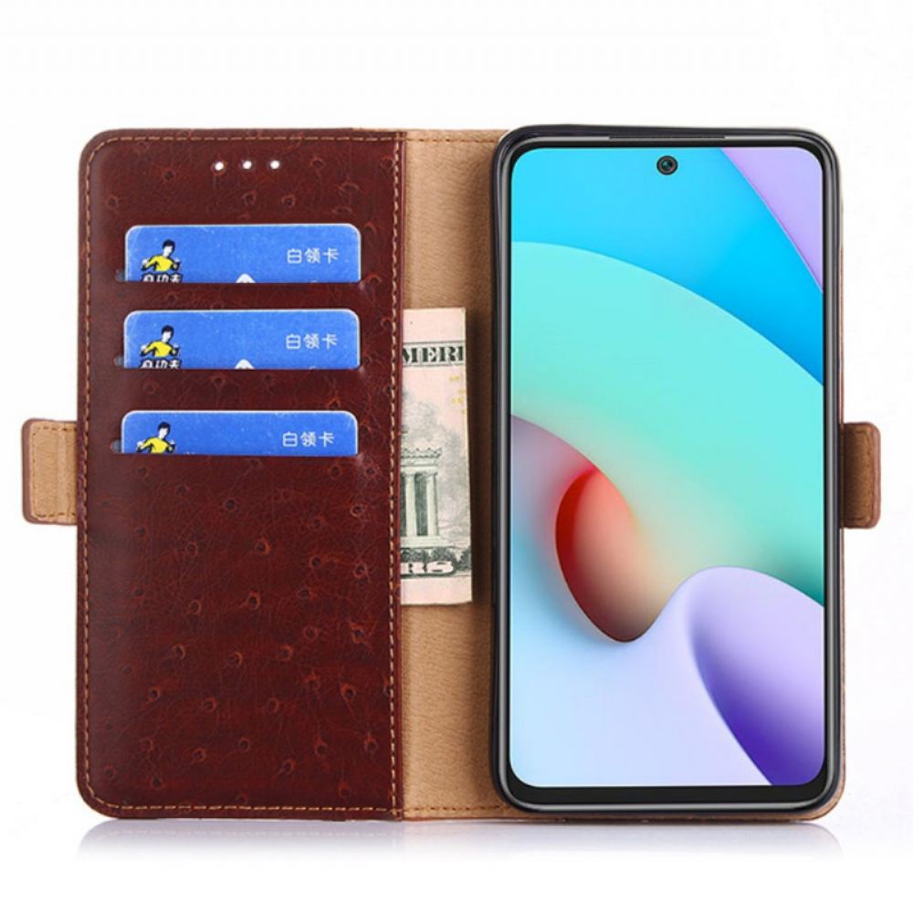 Flipové Pouzdro Na Samsung Galaxy A03s Dvoubarevná Textura Pštrosí Kůže