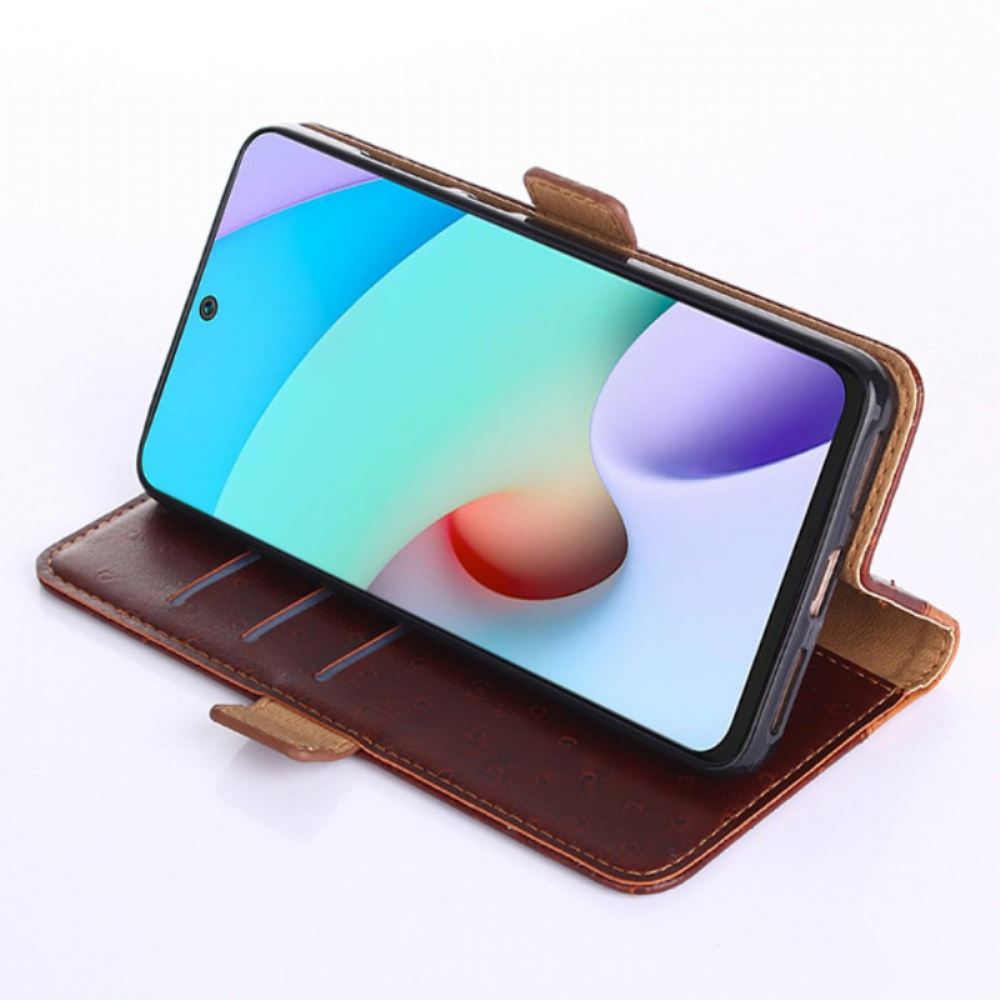 Flipové Pouzdro Na Samsung Galaxy A03s Dvoubarevná Textura Pštrosí Kůže