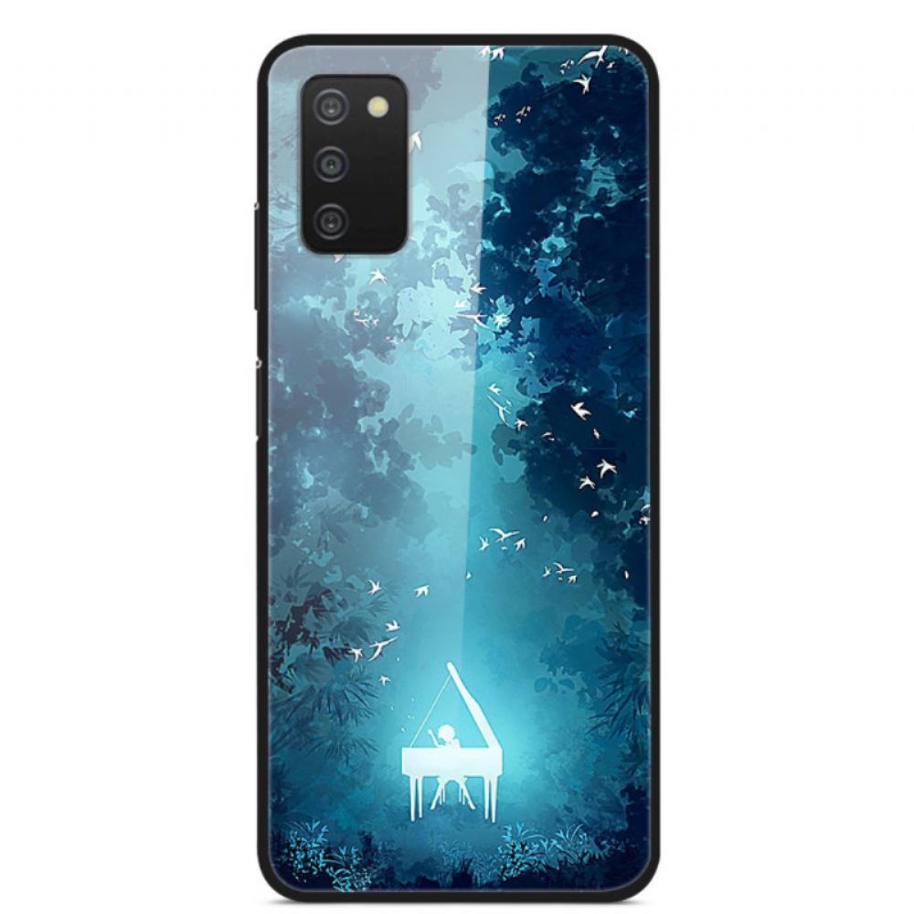 Kryt Na Samsung Galaxy A03s Klavír Z Tvrzeného Skla V Noci