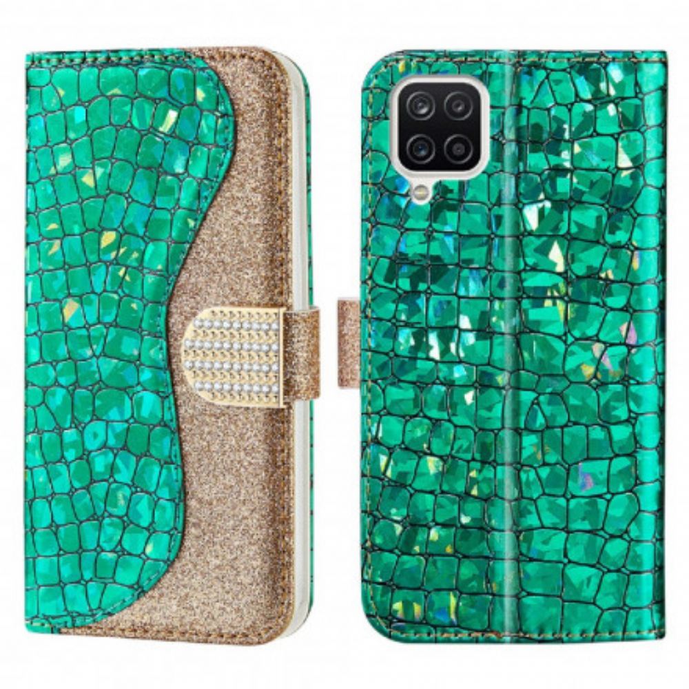 Flipové Pouzdro Na Samsung Galaxy A22 4G Diamanty Croco