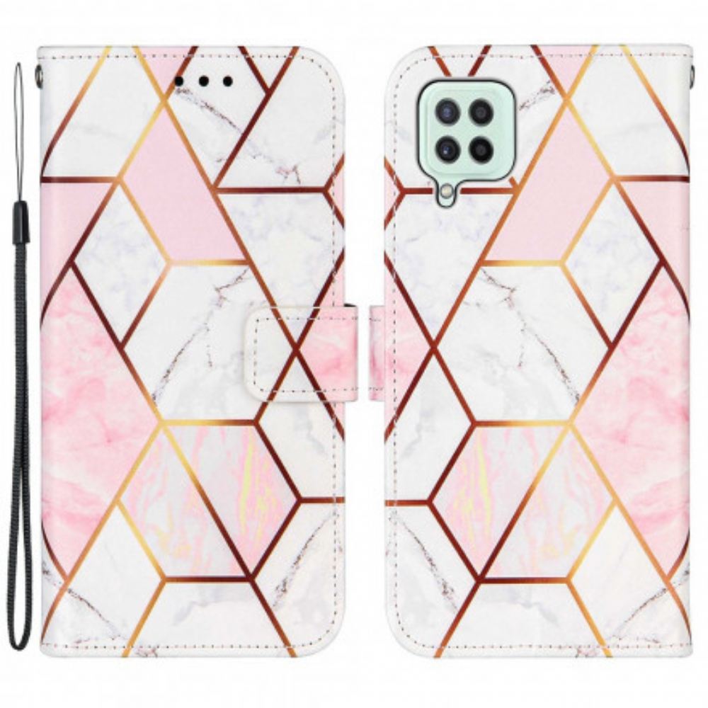 Flipové Pouzdro Na Samsung Galaxy A22 4G Geometrický Mramor