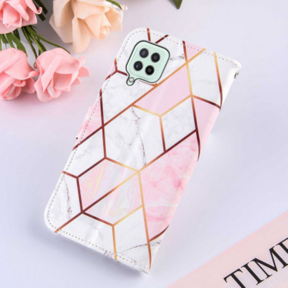 Flipové Pouzdro Na Samsung Galaxy A22 4G Geometrický Mramor