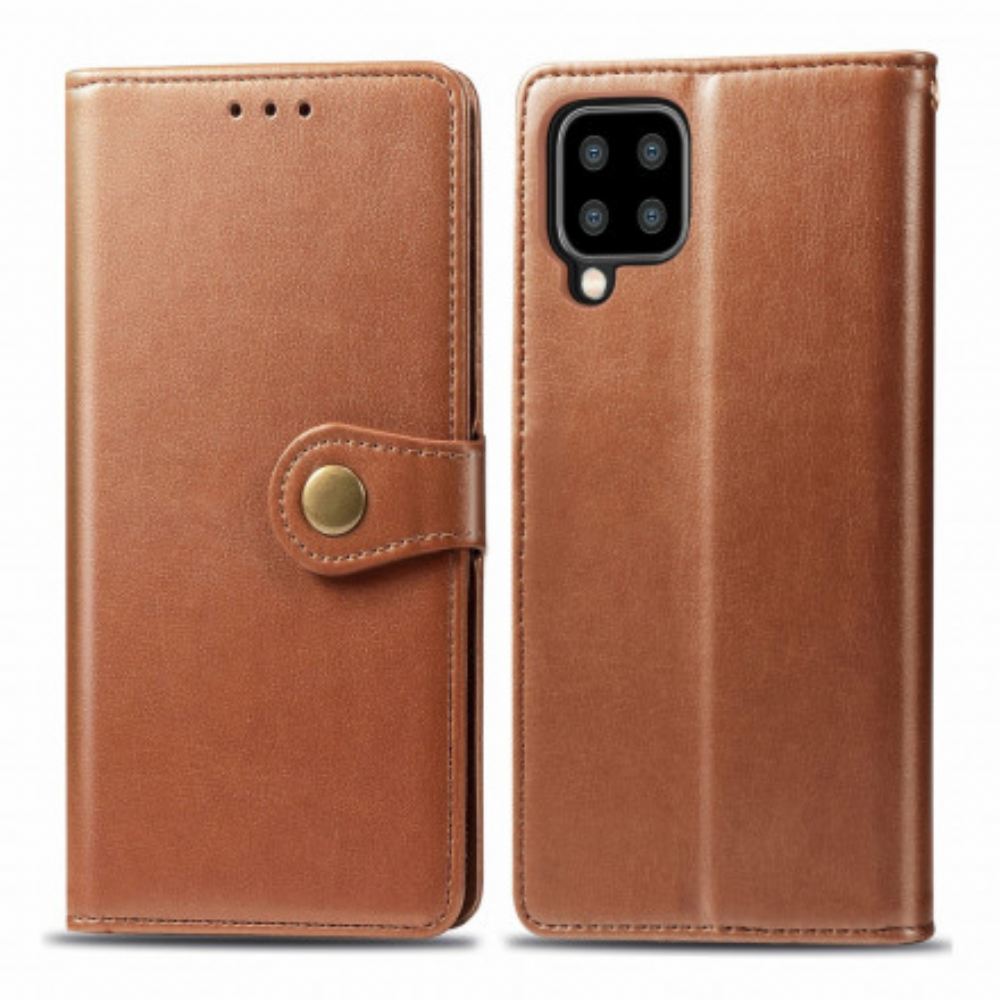 Flipové Pouzdro Na Samsung Galaxy A22 4G Umělá Kůže A Vintage Spona