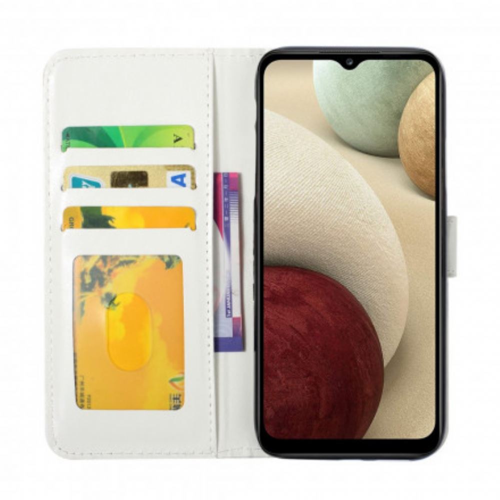 Kožené Pouzdro Na Samsung Galaxy A22 4G Elegantní Krajka