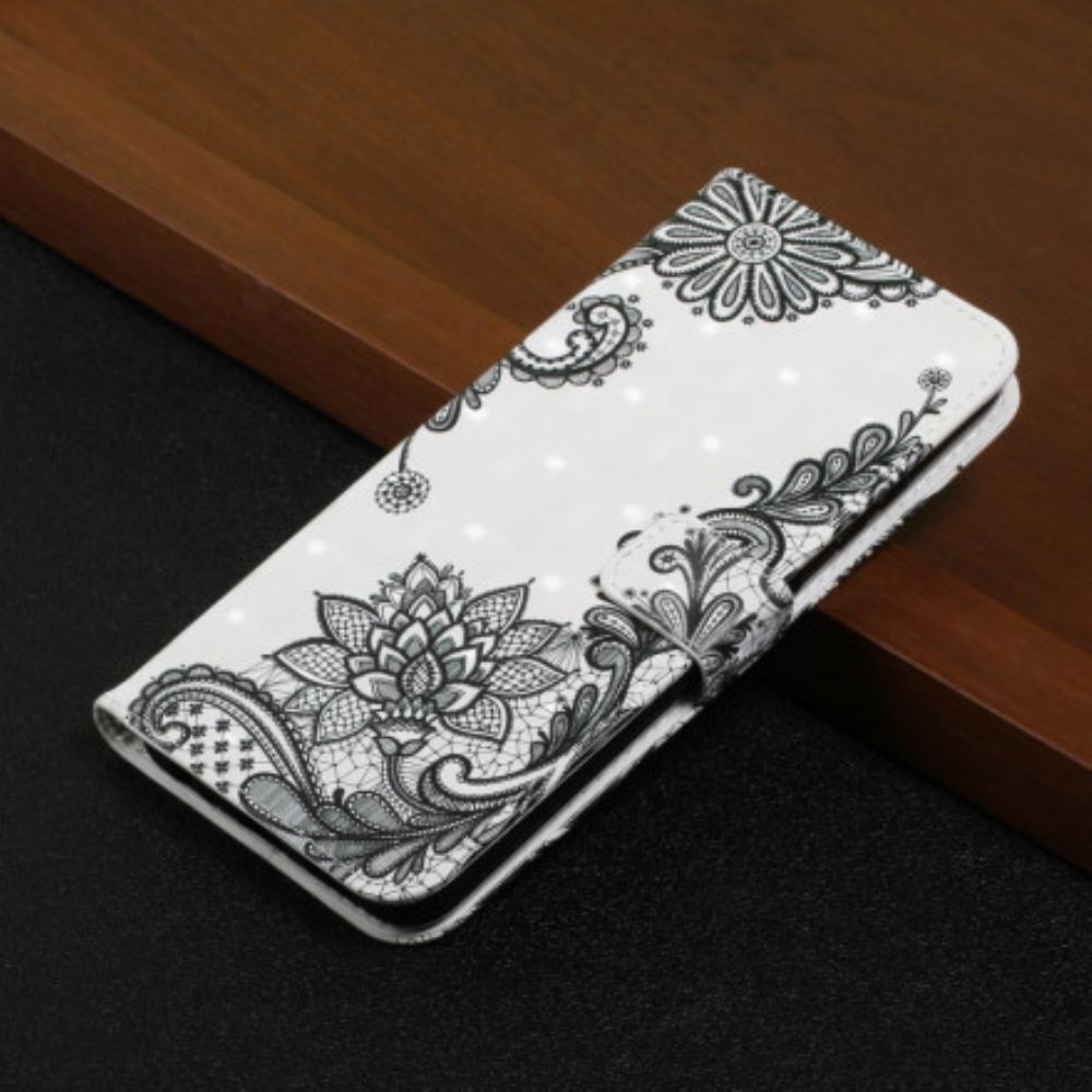 Kožené Pouzdro Na Samsung Galaxy A22 4G Elegantní Krajka