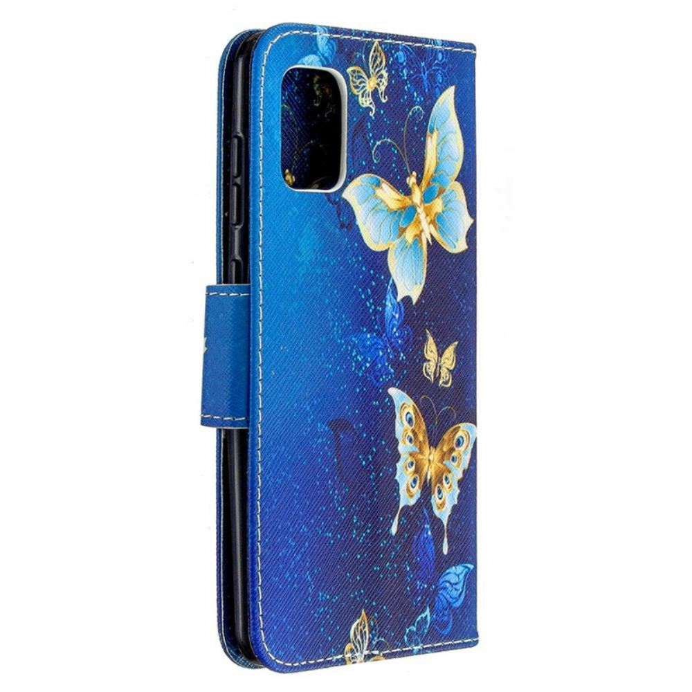 Kožené Pouzdro Na Samsung Galaxy A31 Motýlí Králové