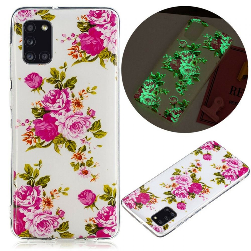 Kryt Na Samsung Galaxy A31 Fluorescenční Květiny Svobody