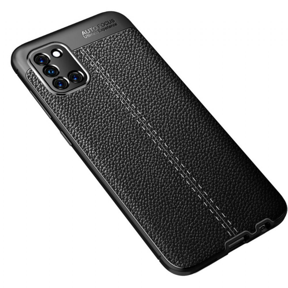 Kryty Na Mobil Na Samsung Galaxy A31 Dvojitá Linie Litchi Kožený Efekt