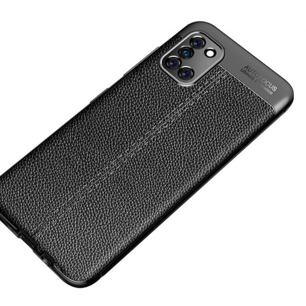 Kryty Na Mobil Na Samsung Galaxy A31 Dvojitá Linie Litchi Kožený Efekt