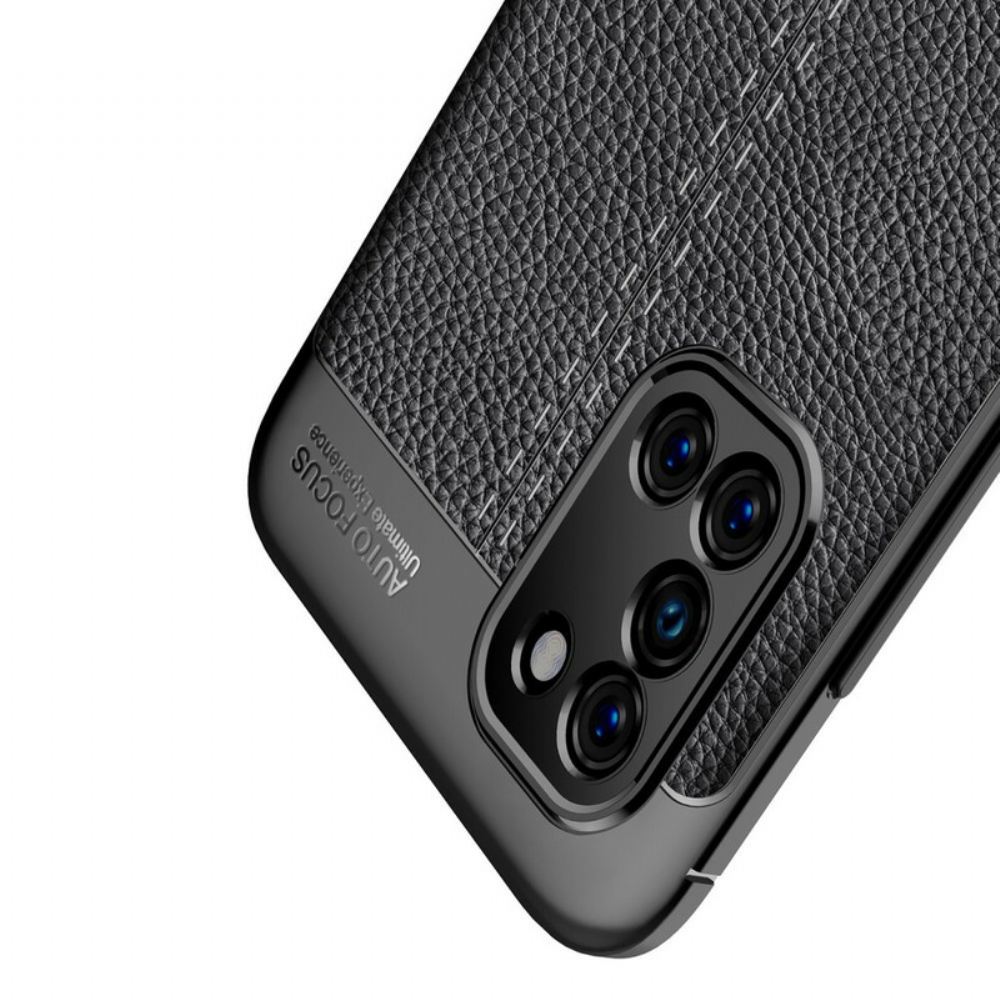 Kryty Na Mobil Na Samsung Galaxy A31 Dvojitá Linie Litchi Kožený Efekt