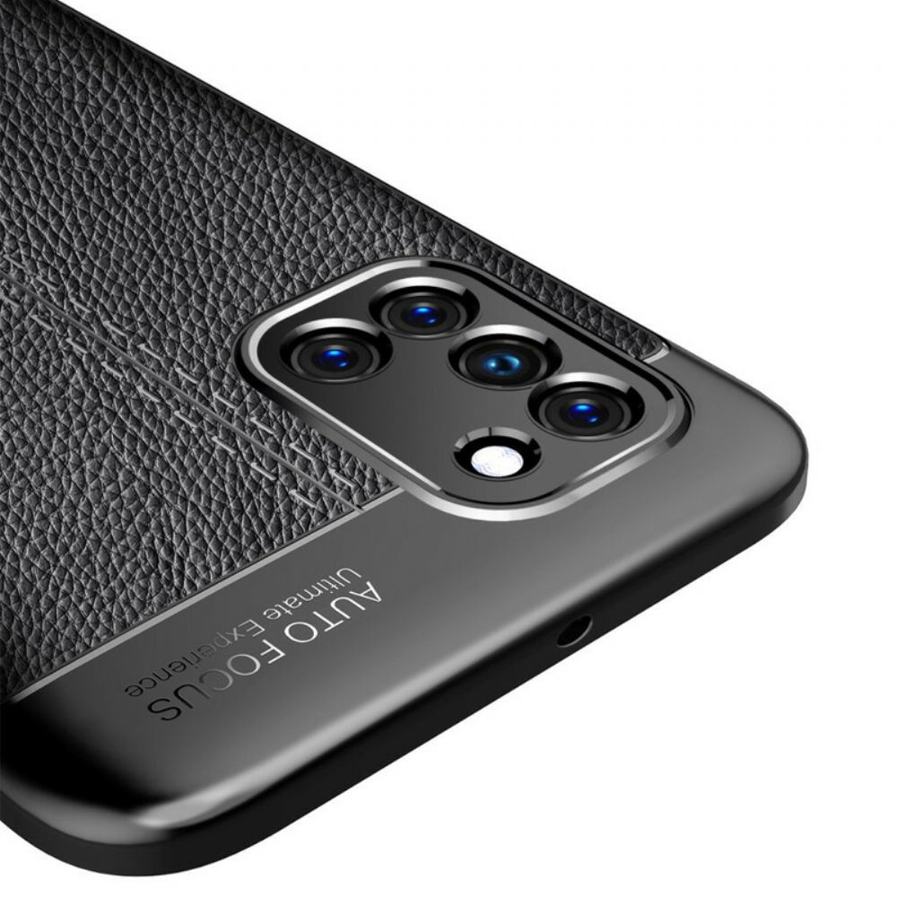 Kryty Na Mobil Na Samsung Galaxy A31 Dvojitá Linie Litchi Kožený Efekt