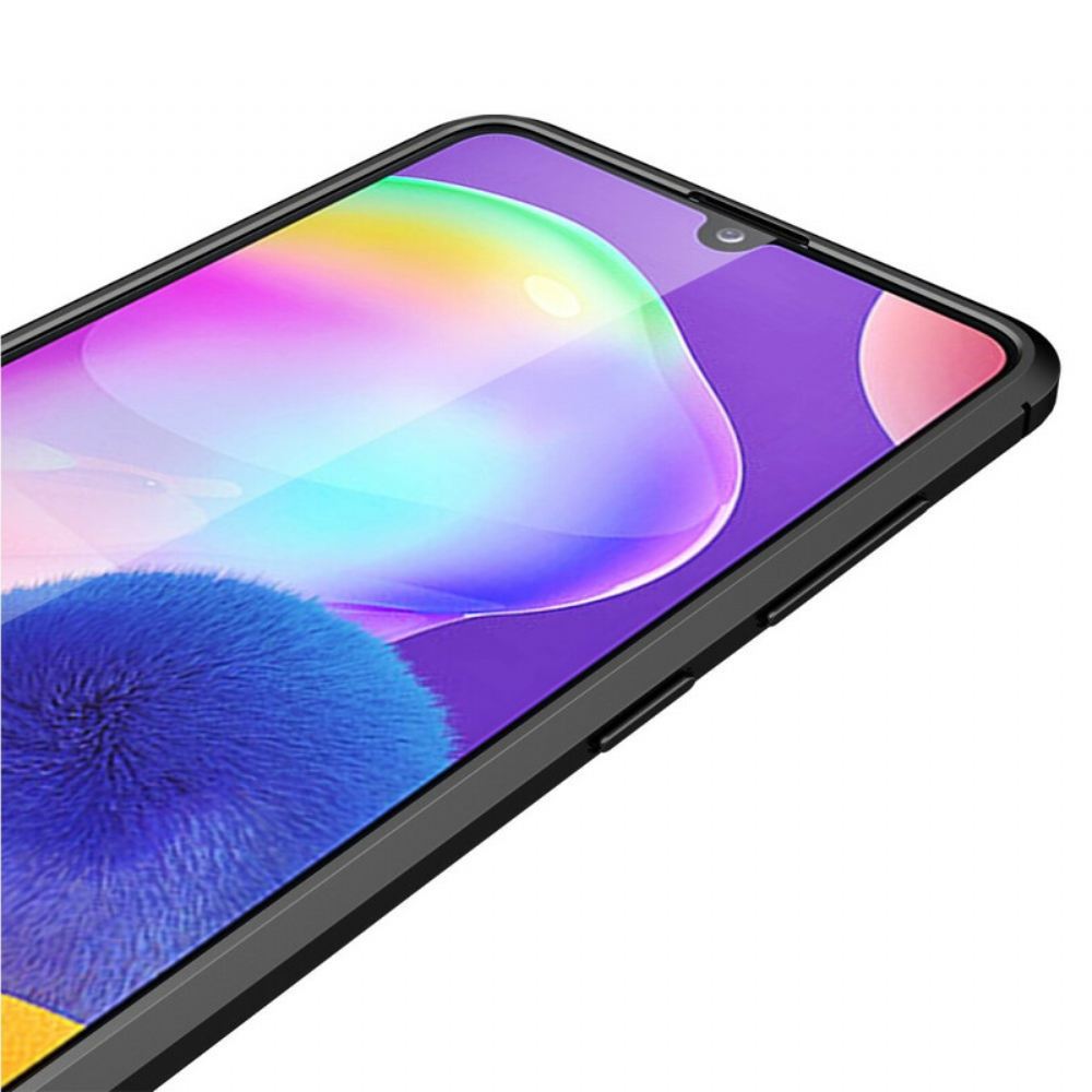 Kryty Na Mobil Na Samsung Galaxy A31 Dvojitá Linie Litchi Kožený Efekt