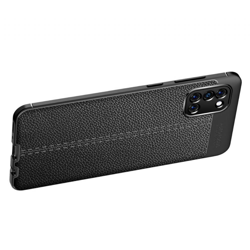 Kryty Na Mobil Na Samsung Galaxy A31 Dvojitá Linie Litchi Kožený Efekt
