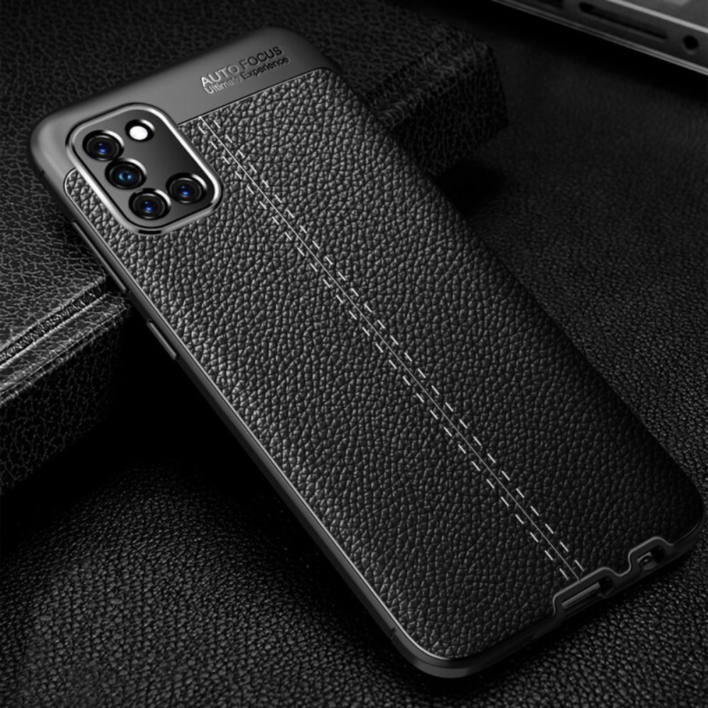 Kryty Na Mobil Na Samsung Galaxy A31 Dvojitá Linie Litchi Kožený Efekt