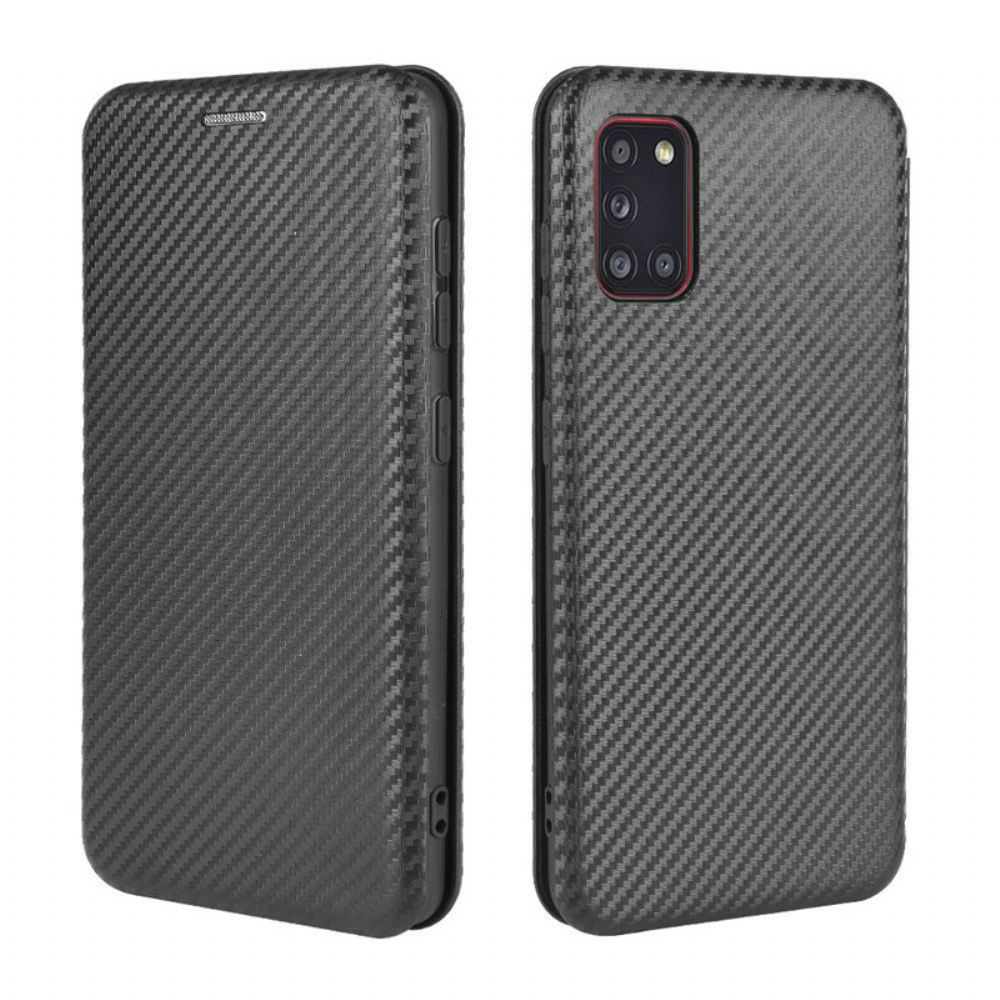 Kryty Na Mobil Na Samsung Galaxy A31 Flipové Pouzdro Uhlíkové Vlákno