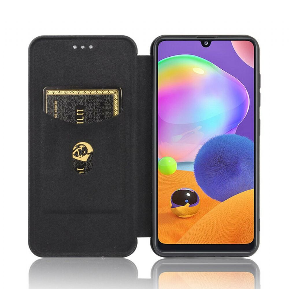 Kryty Na Mobil Na Samsung Galaxy A31 Flipové Pouzdro Uhlíkové Vlákno