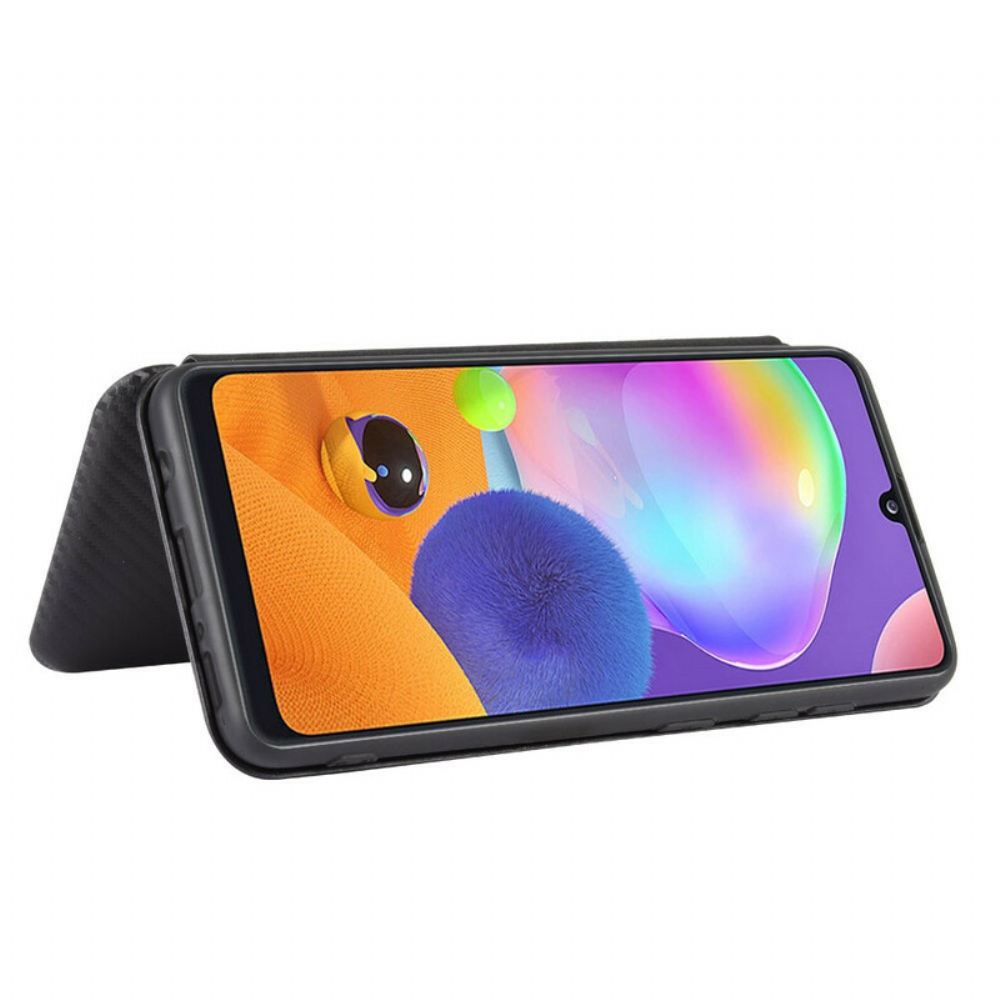 Kryty Na Mobil Na Samsung Galaxy A31 Flipové Pouzdro Uhlíkové Vlákno