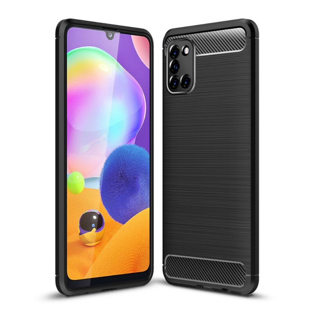 Kryty Na Mobil Na Samsung Galaxy A31 Kartáčované Uhlíkové Vlákno