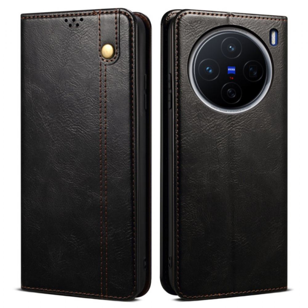 Kožené Pouzdro Vivo X200 Kryty Na Mobil Voskovaná Umělá Kůže