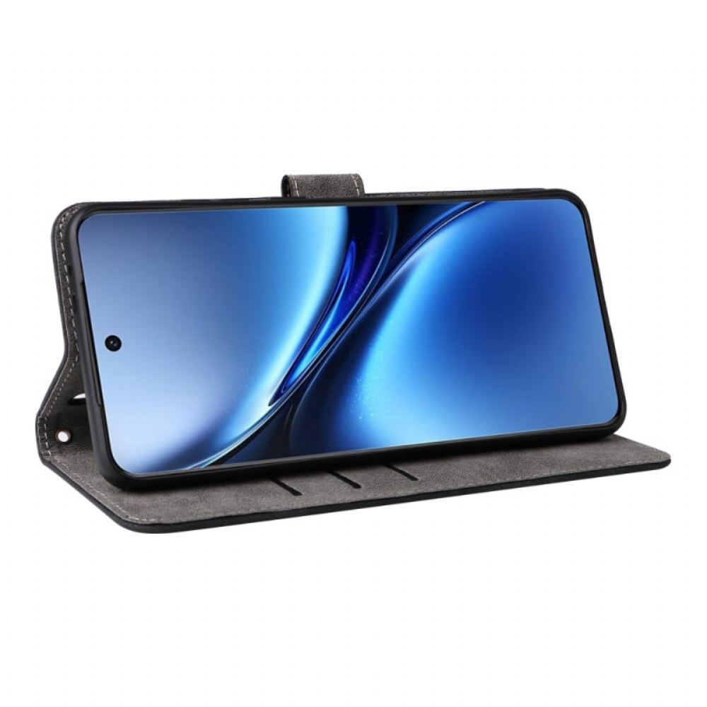 Peněženková Pouzdra Vivo X200 Kryty Na Mobil Semišový Efekt S Popruhem