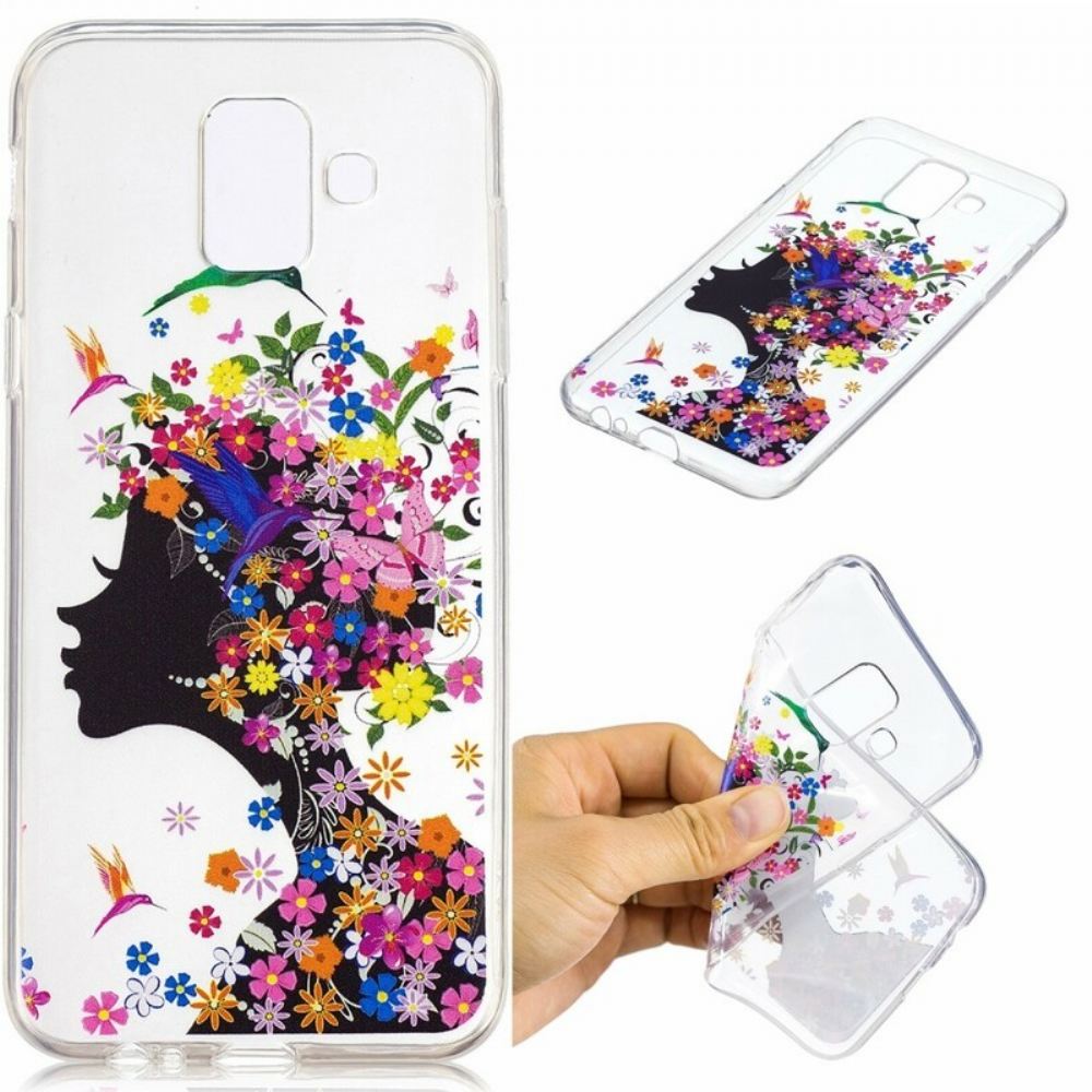 Kryt Na Samsung Galaxy A6 Transparentní Květinové Vlasy