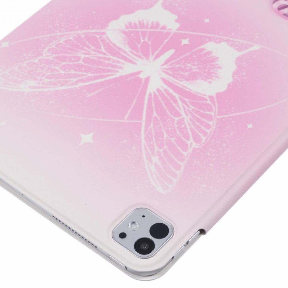 Kožený Kryt iPad Pro 13 (2024) Origami Růžový Motýl