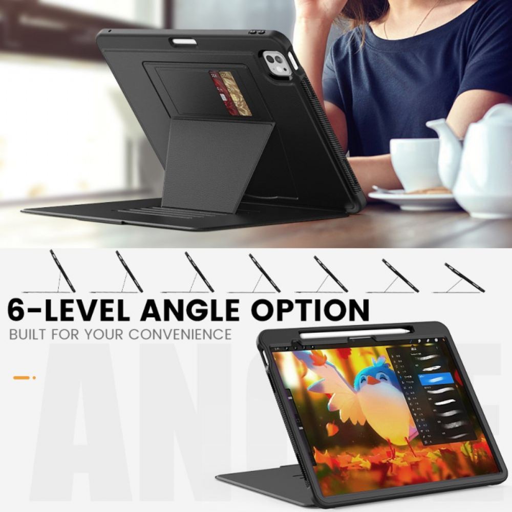 Pouzdra iPad Pro 13 (2024) Kryty Na Mobil Držák Karty A Magnetická Podpora