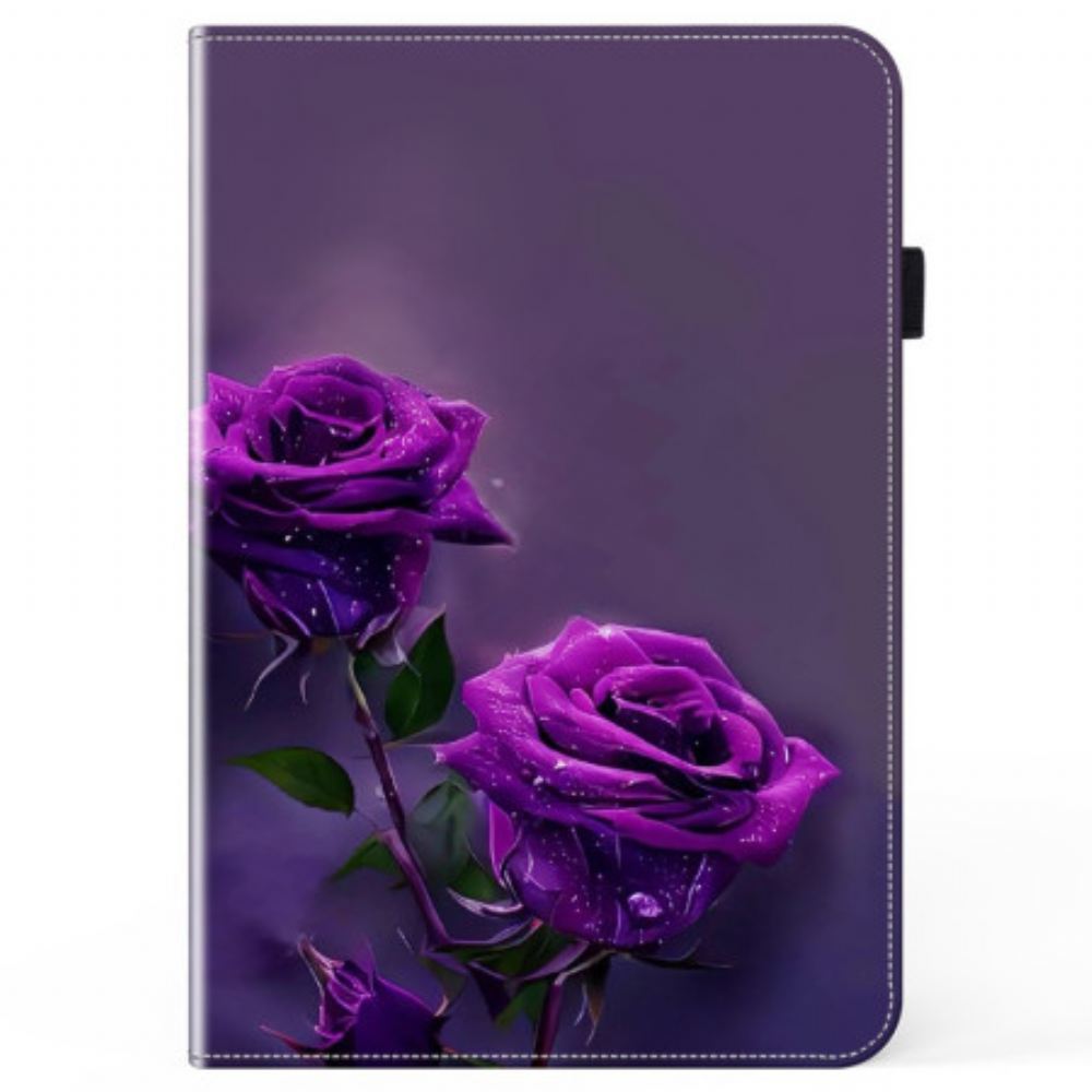 Pouzdra iPad Pro 13 (2024) Kryty Na Mobil Fialové Růže