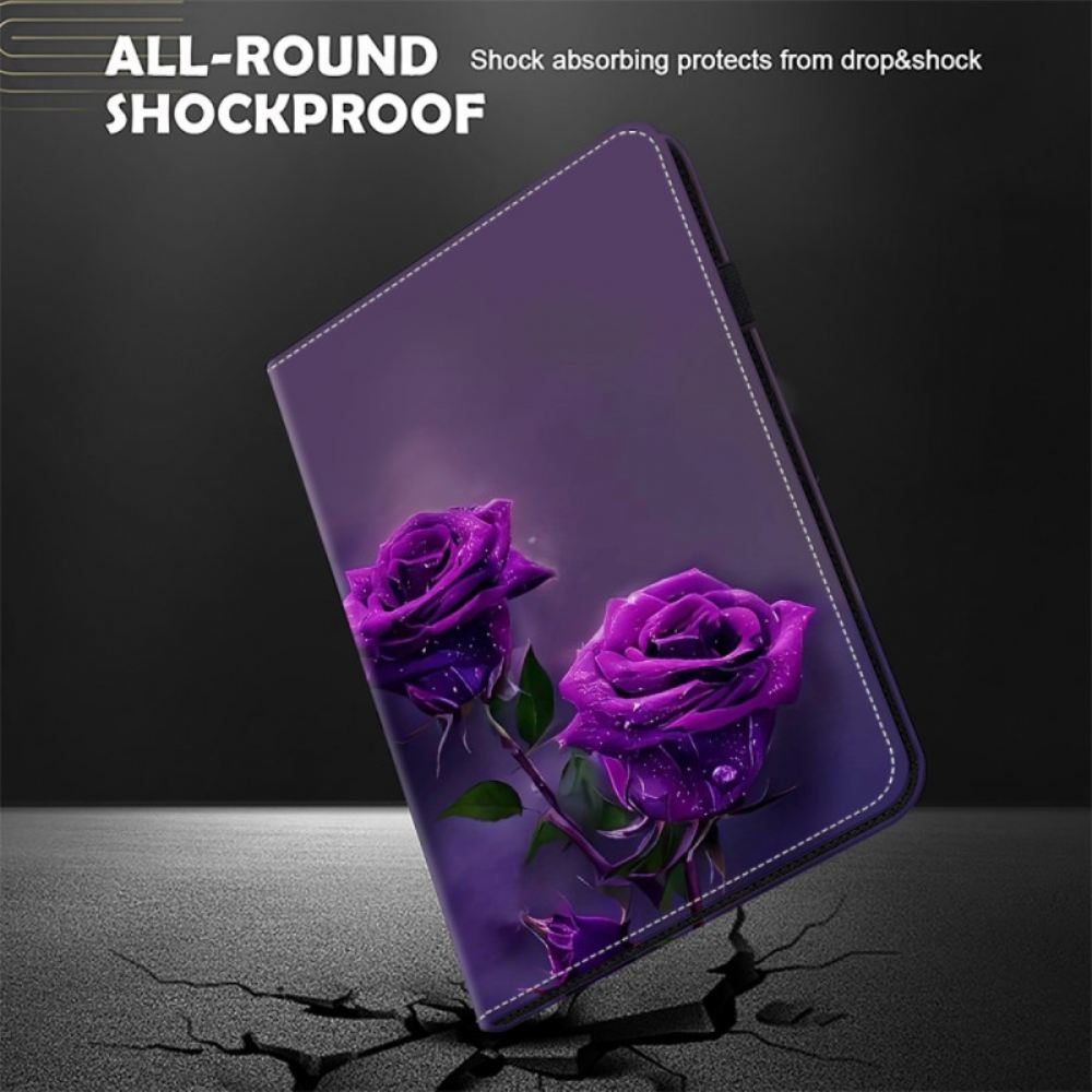 Pouzdra iPad Pro 13 (2024) Kryty Na Mobil Fialové Růže