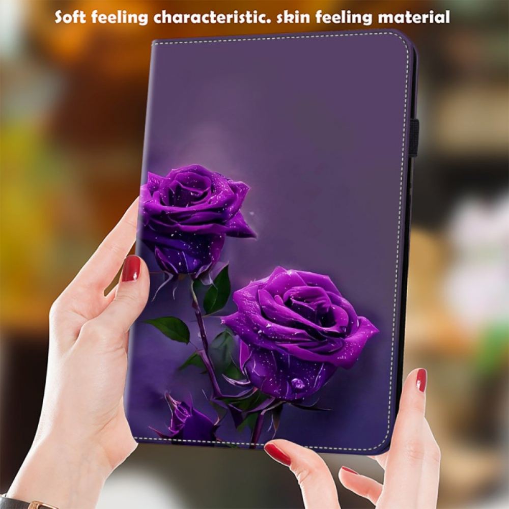 Pouzdra iPad Pro 13 (2024) Kryty Na Mobil Fialové Růže