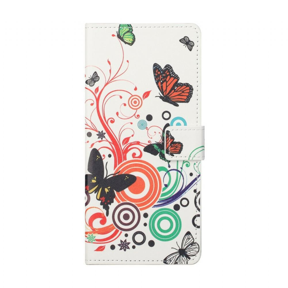 Flipové Pouzdro Na Huawei P Smart 2021 Motýli A Květiny