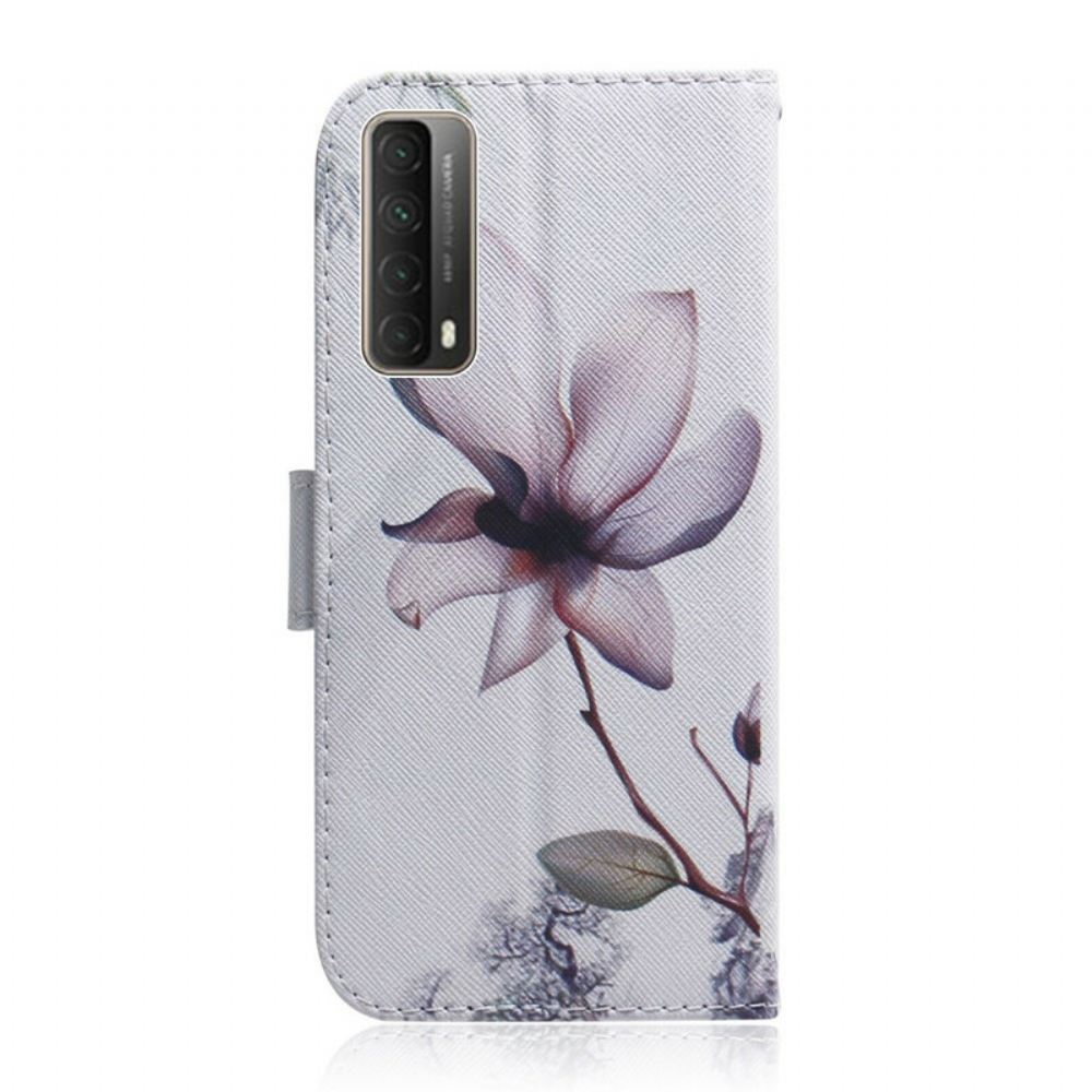 Flipové Pouzdro Na Huawei P Smart 2021 Růžový Květ