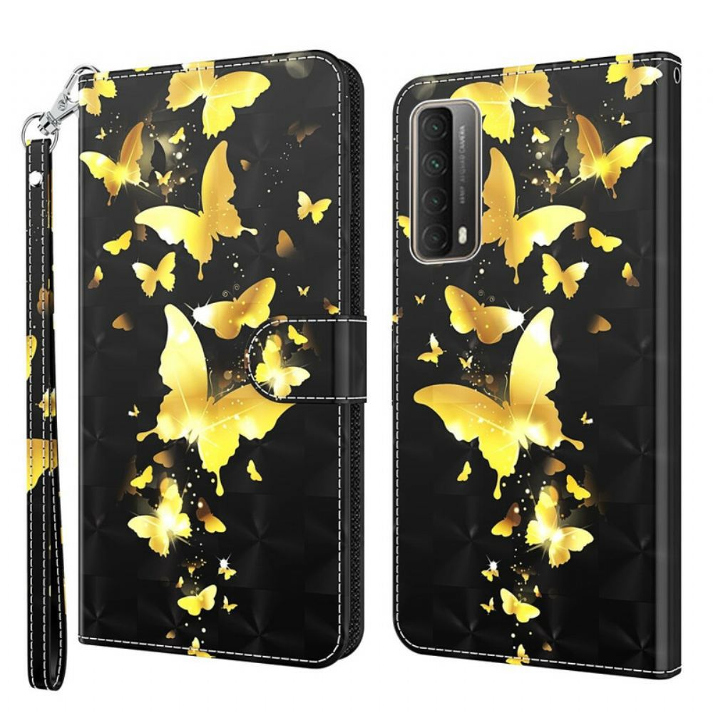 Flipové Pouzdro Na Huawei P Smart 2021 Žlutí Motýli