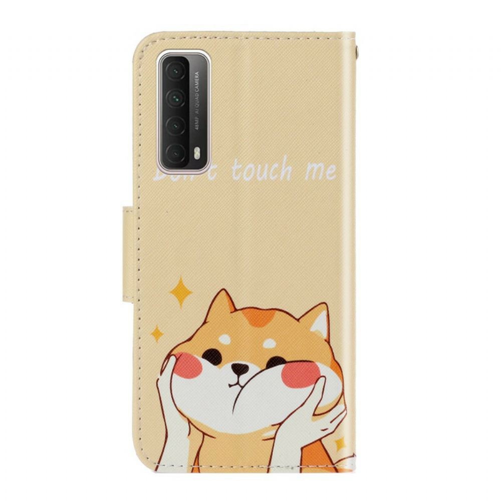 Kožené Pouzdro Na Huawei P Smart 2021 Na Lana Nedotýkej Se Mě Strappy Cat