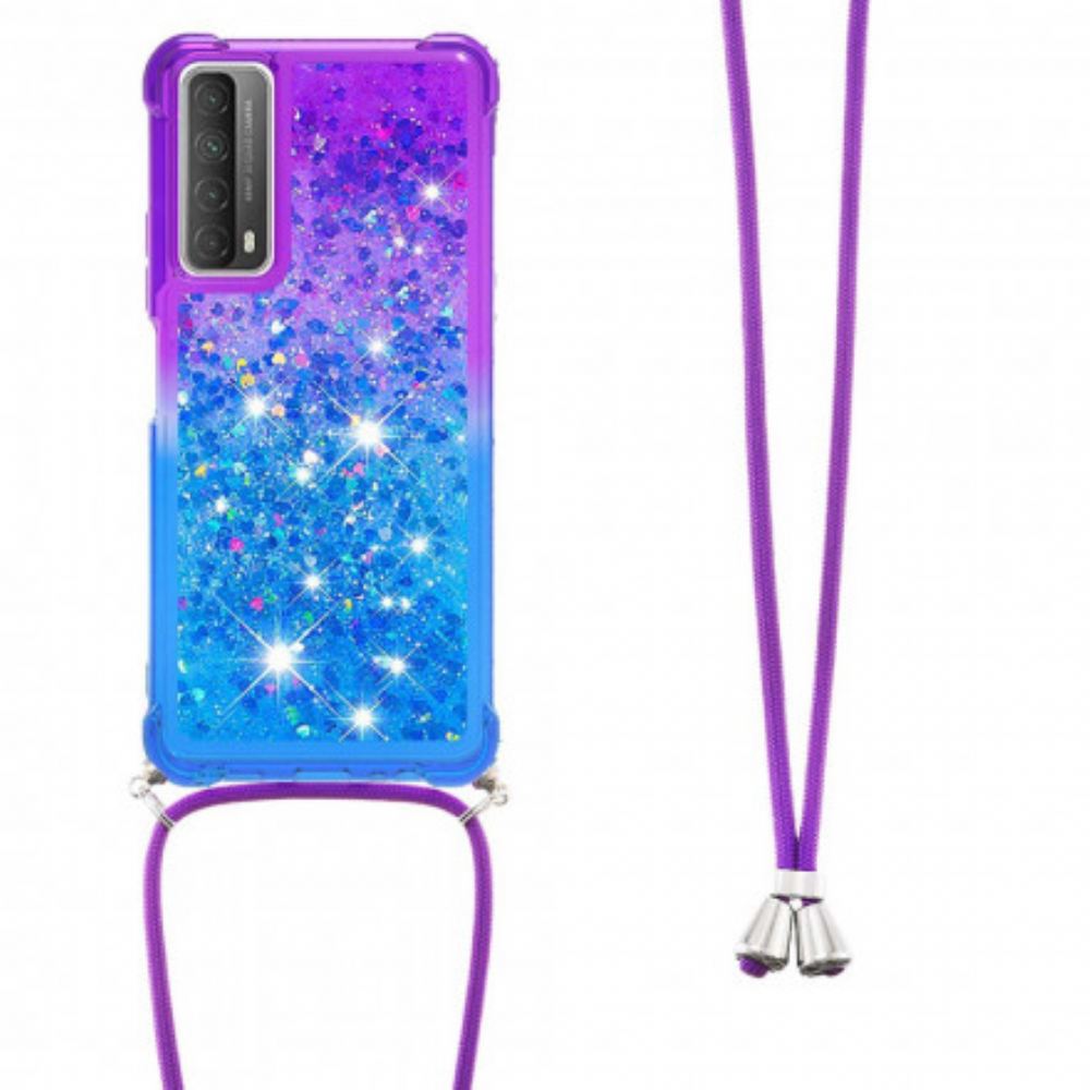 Kryt Na Huawei P Smart 2021 Silikonové Flitry A Šňůrka