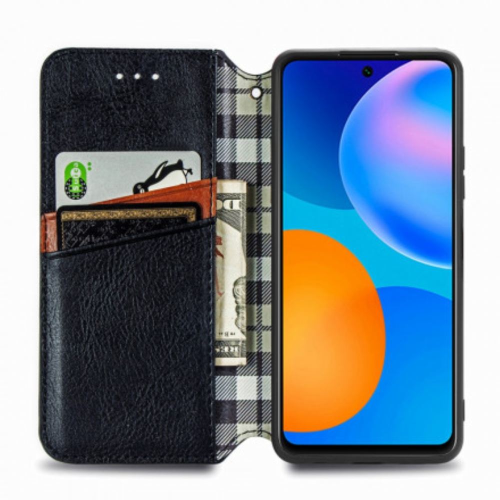 Kryty Na Mobil Na Huawei P Smart 2021 Flipové Pouzdro Efekt Kůže S Diamantovou Texturou