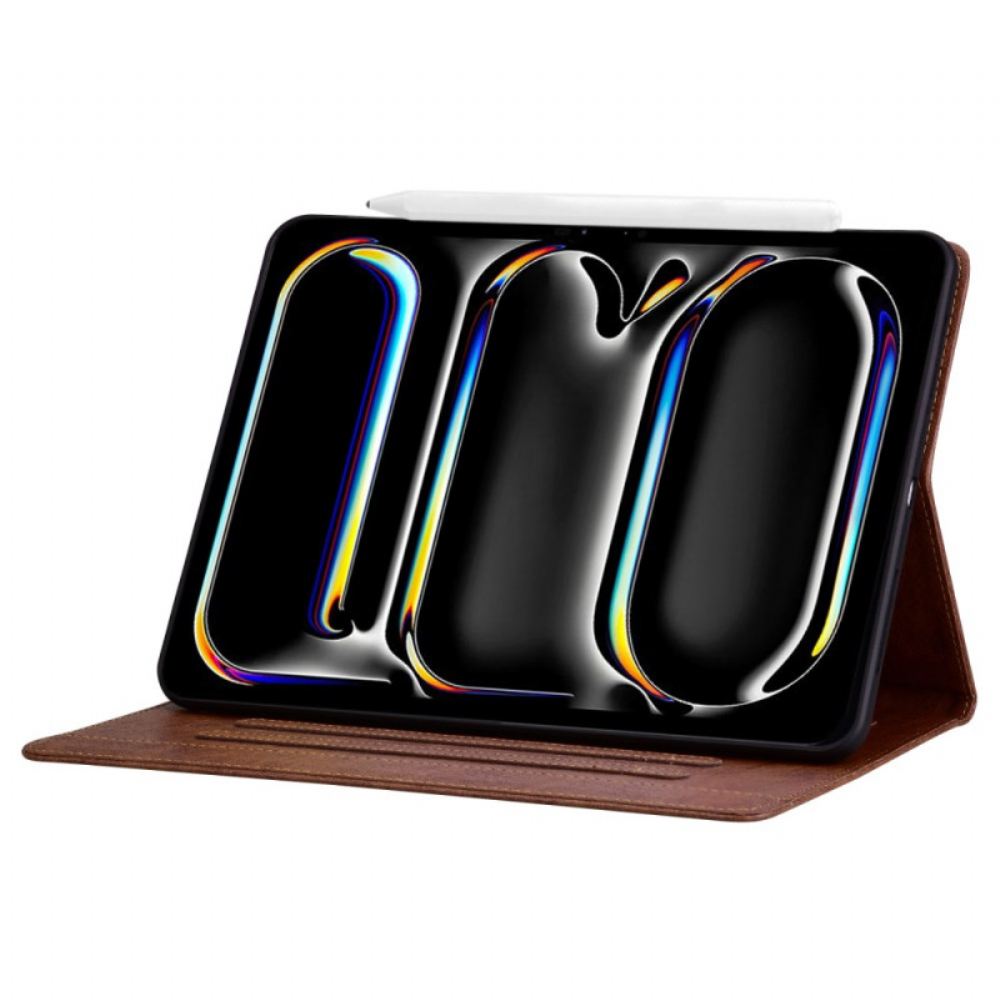Kožený Kryt iPad Pro 13 (2025) Magnetické Zapínání S Kočičím Vzorem