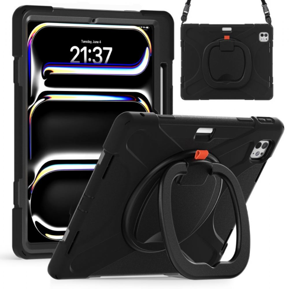 Kryt iPad Pro 13 (2025) Držák Na Prsten A Nastavitelný Ramenní Popruh