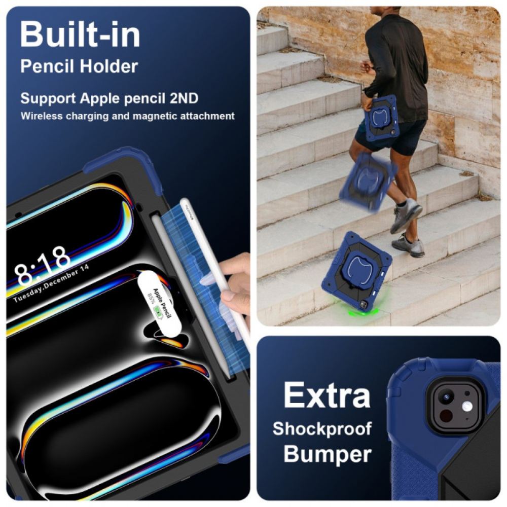 Kryt iPad Pro 13 (2025) Dvoubarevný Stojan A Ramenní Popruh