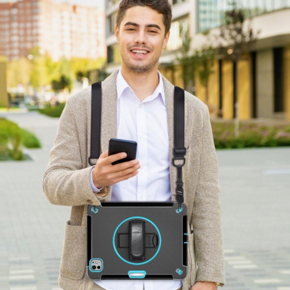 Kryt iPad Pro 13 (2025) Odolný Držák Na Prsteny A Ramenní Popruh