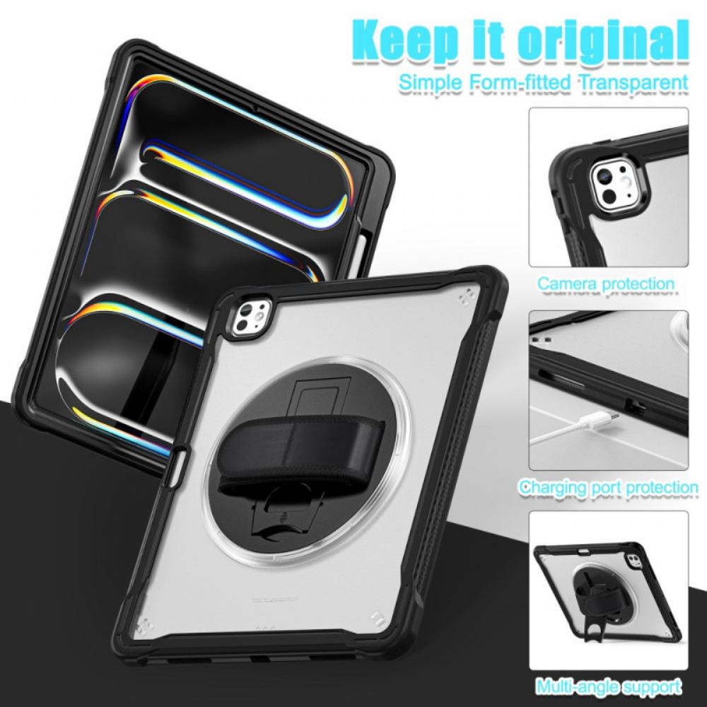 Kryt iPad Pro 13 (2025) Stojan A Otočný Popruh Na Ruku