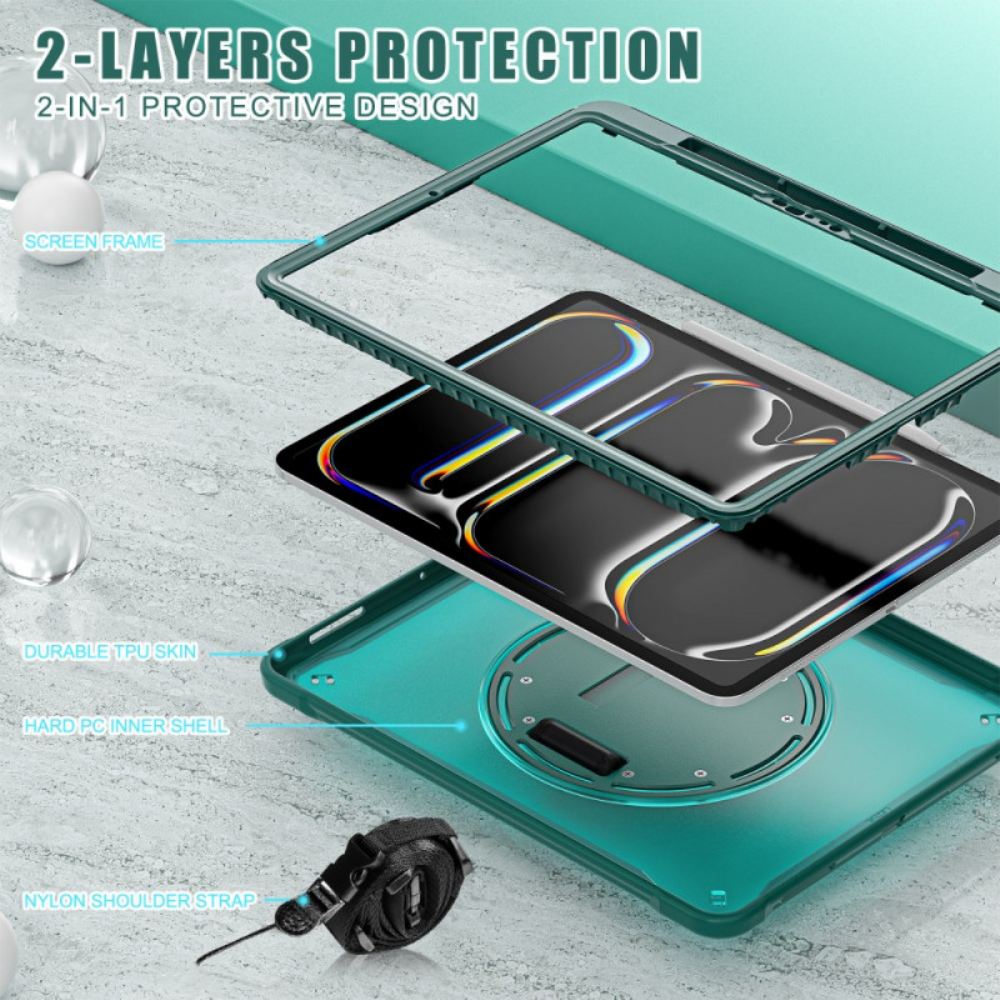 Kryt Na iPad Pro 13 (2025) Popruh Na Ruku Stojan A Ramenní Popruh