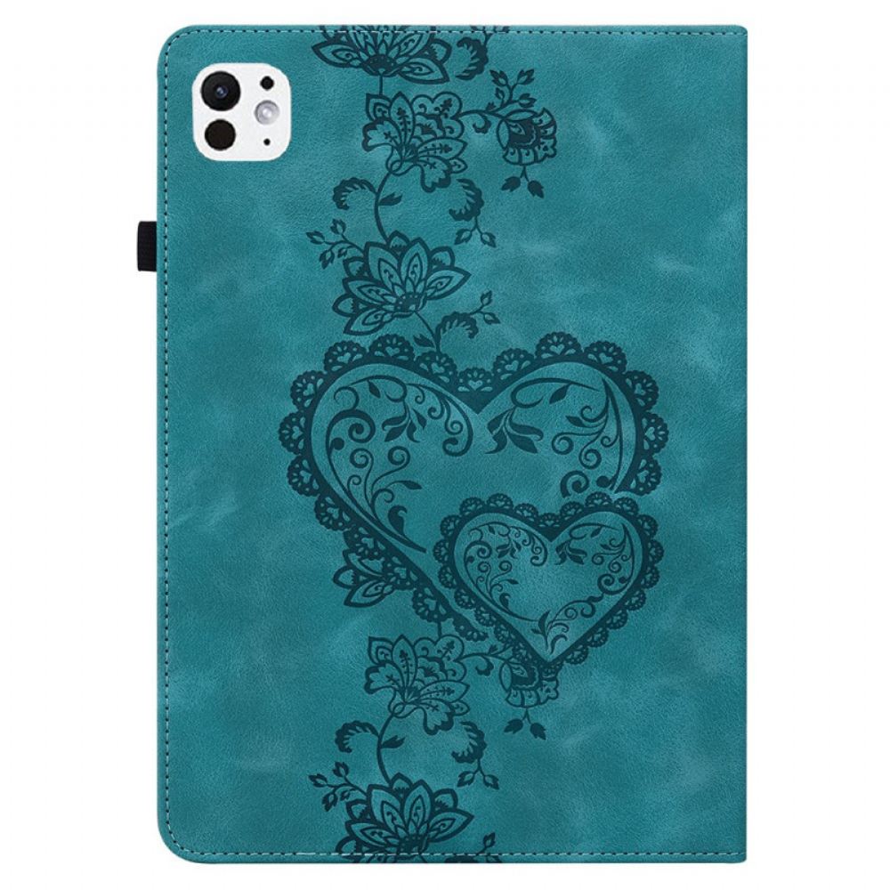 Pouzdro iPad Pro 13 (2025) Semišový Efekt Se Srdíčky