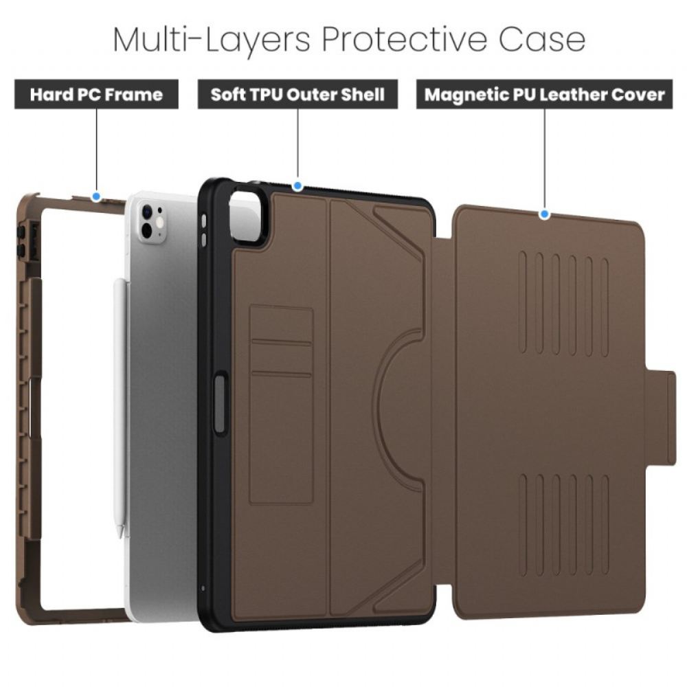 Pouzdro iPad Pro 13 (2025) Stojan Ve Tvaru U A Držák Na Karty